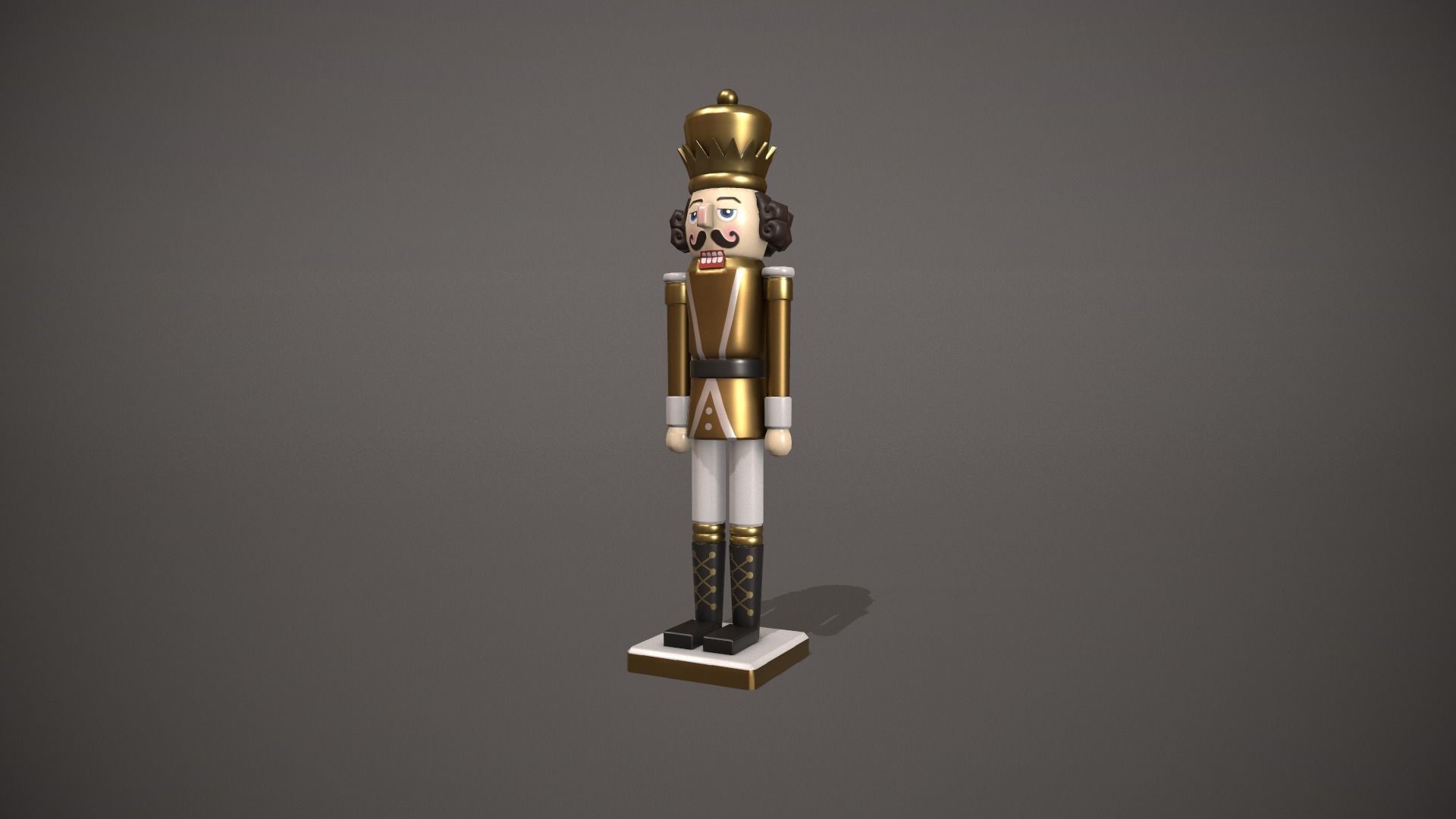 Gold Nut Cracker Low-poly 3D model_11