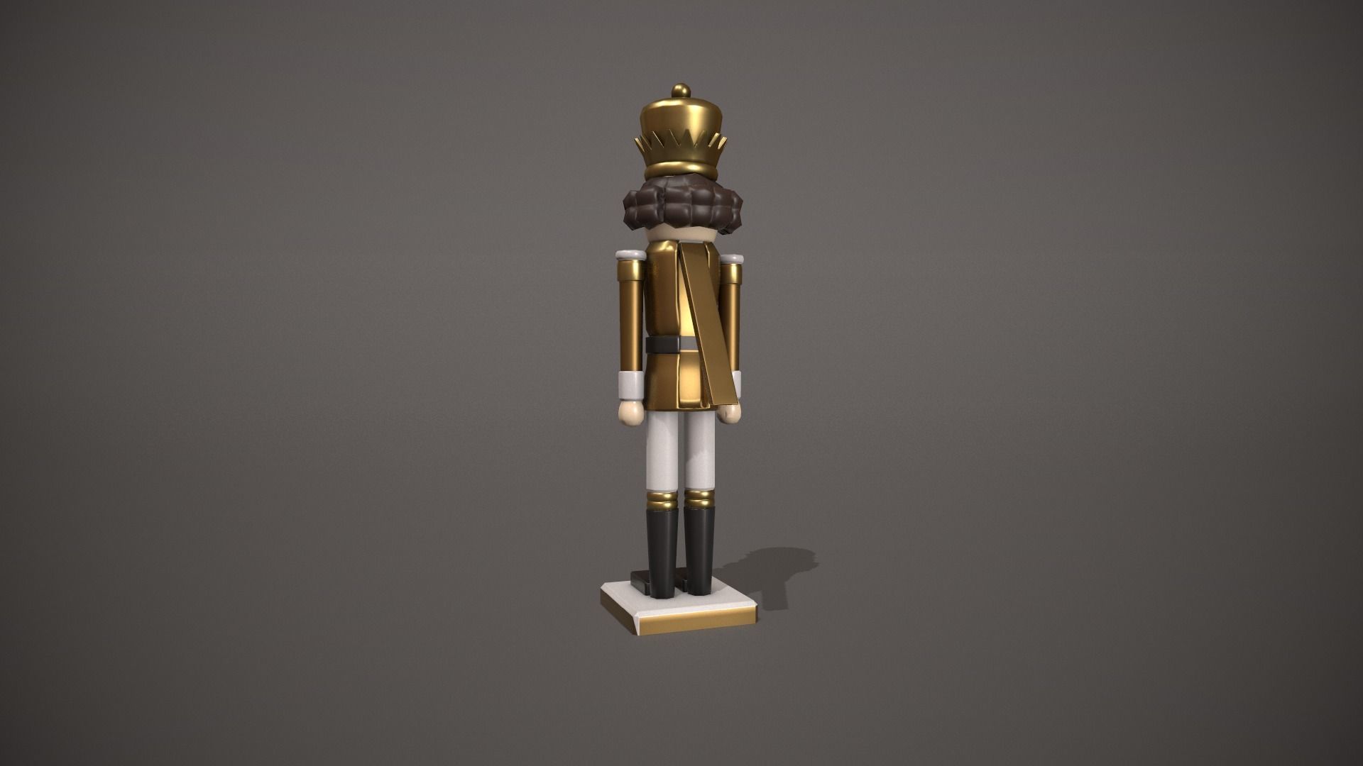Gold Nut Cracker Low-poly 3D model_7