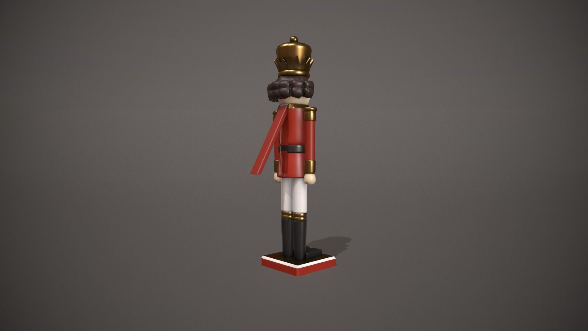 Red Nut Cracker Low-poly 3D model_5