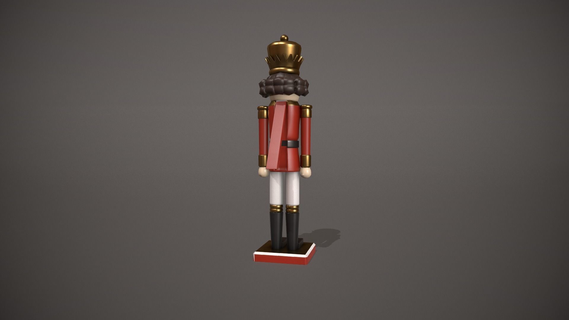 Red Nut Cracker Low-poly 3D model_6