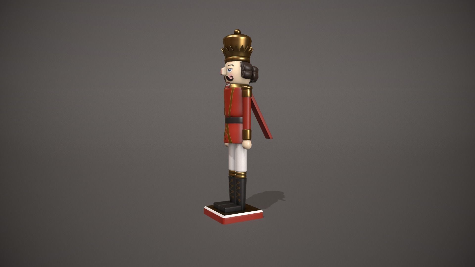 Red Nut Cracker Low-poly 3D model_10