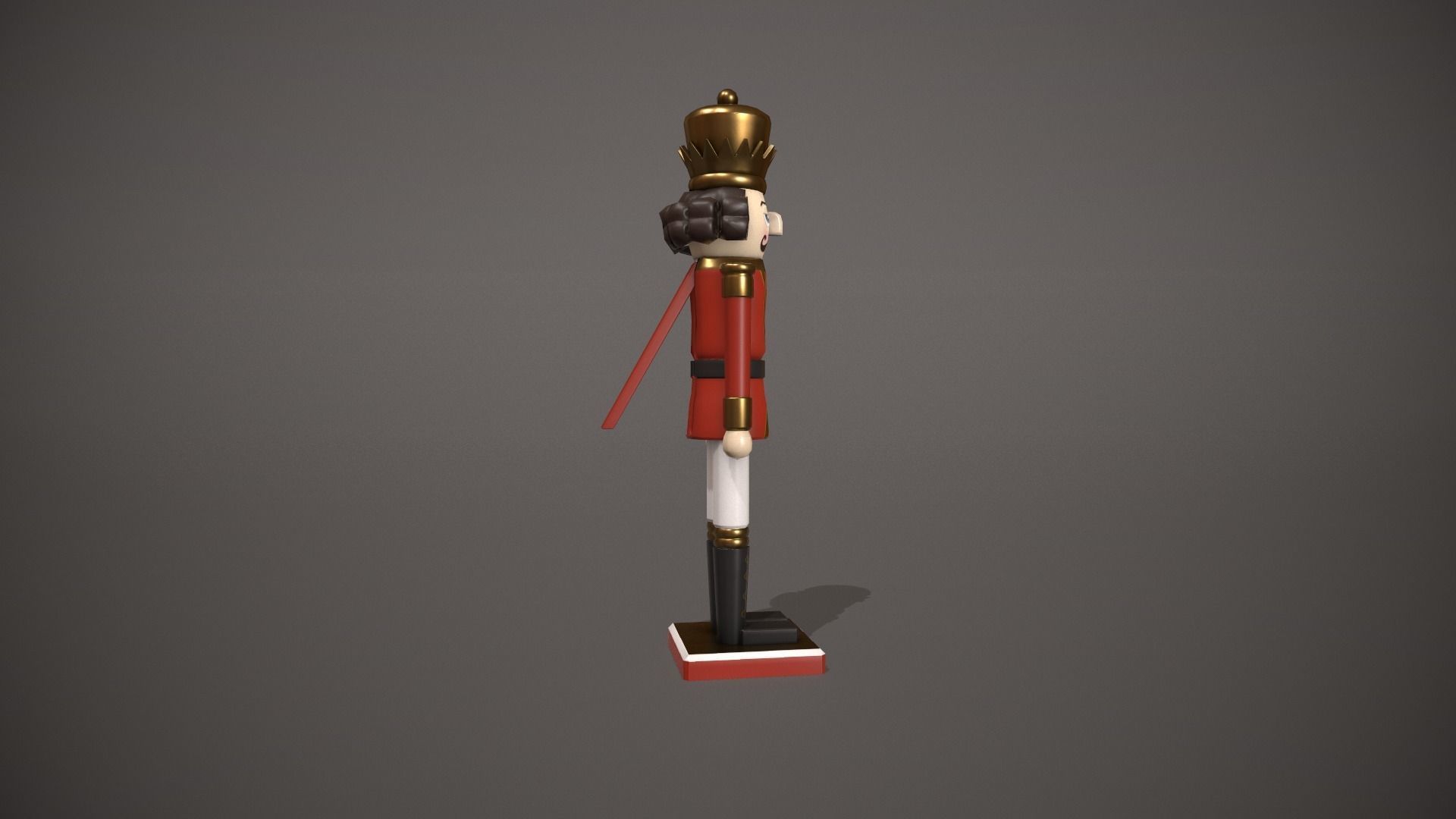 Red Nut Cracker Low-poly 3D model_4
