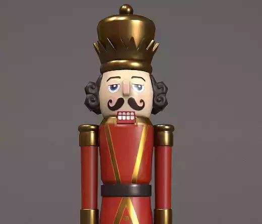 Red Nut Cracker Low-poly 3D model