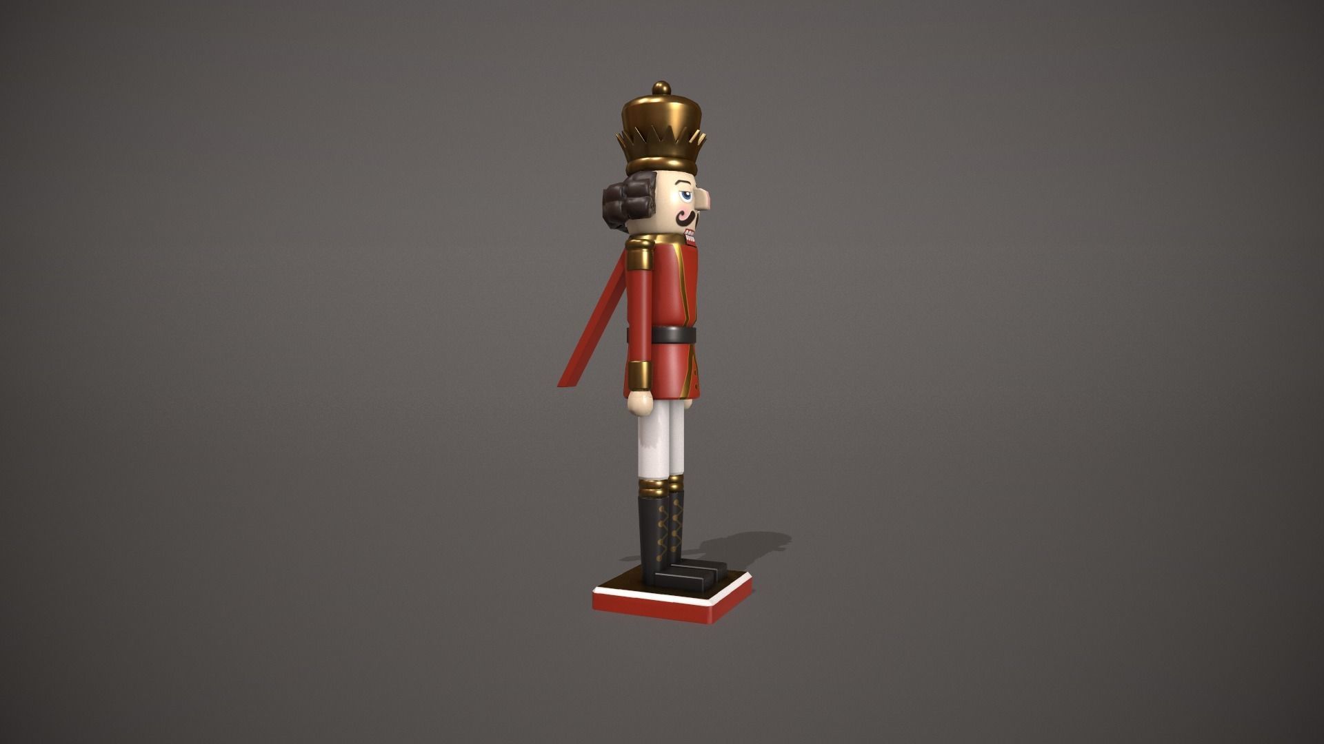 Red Nut Cracker Low-poly 3D model_3