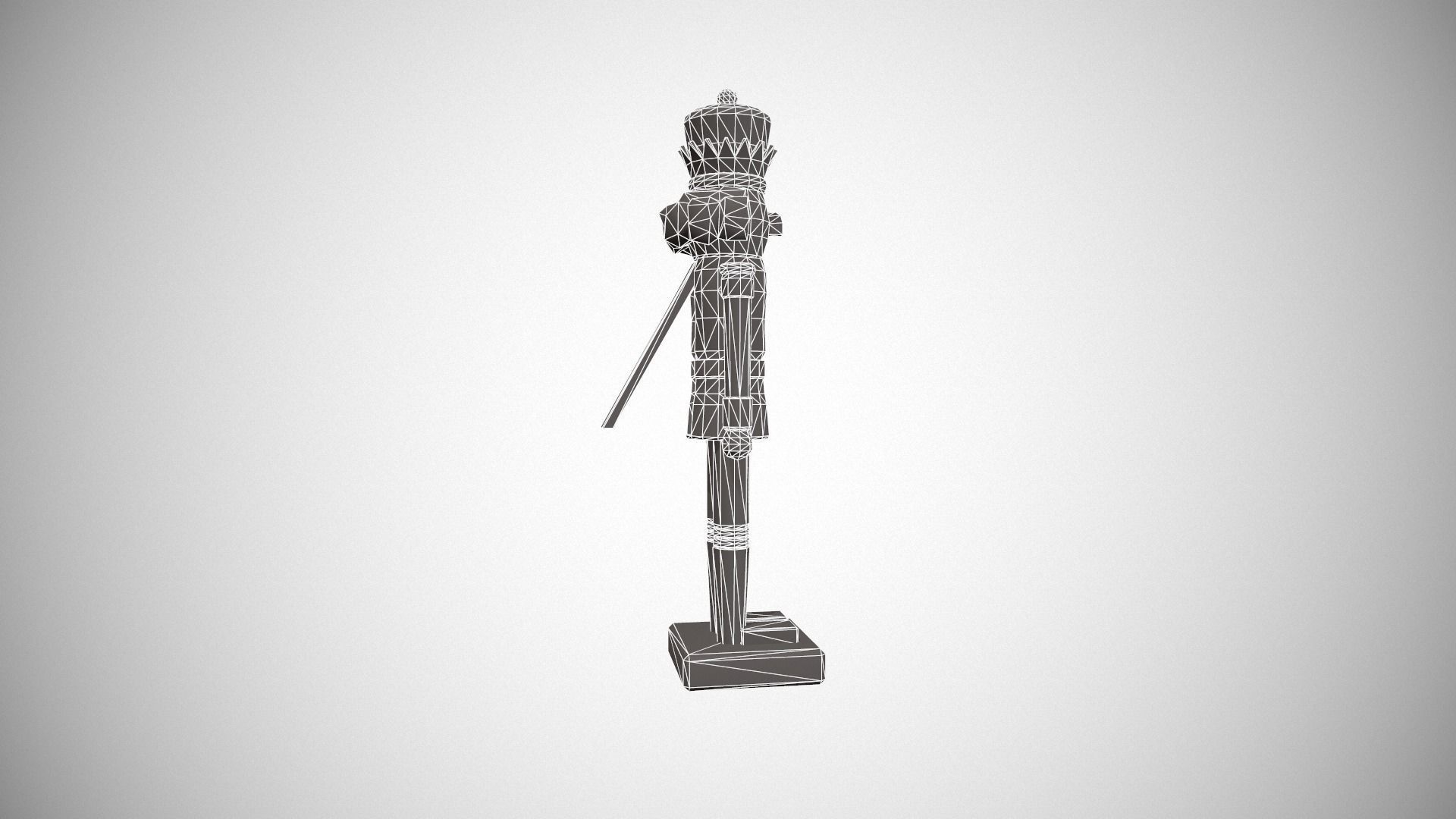 Red Nut Cracker Low-poly 3D model_16