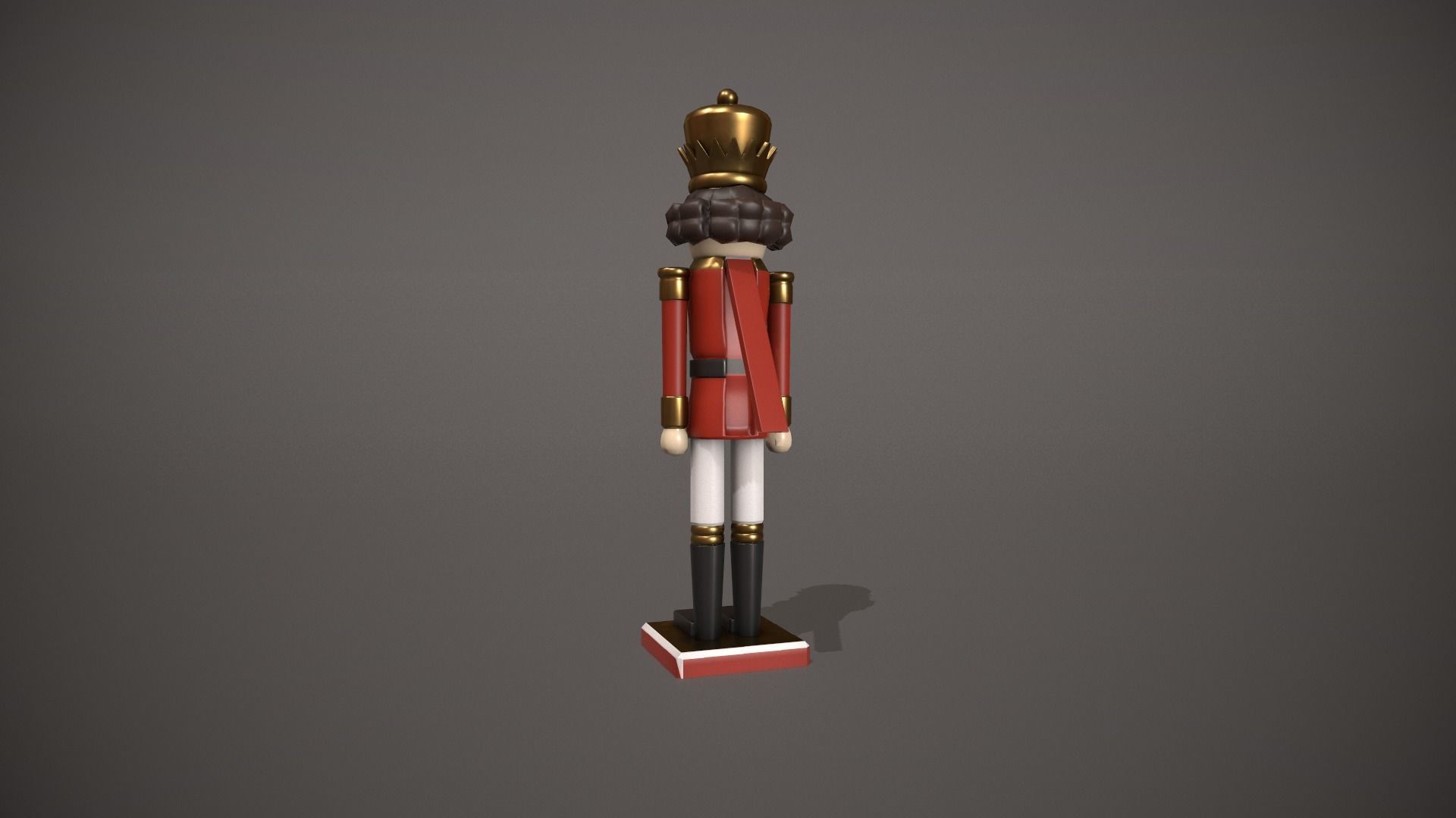 Red Nut Cracker Low-poly 3D model_7
