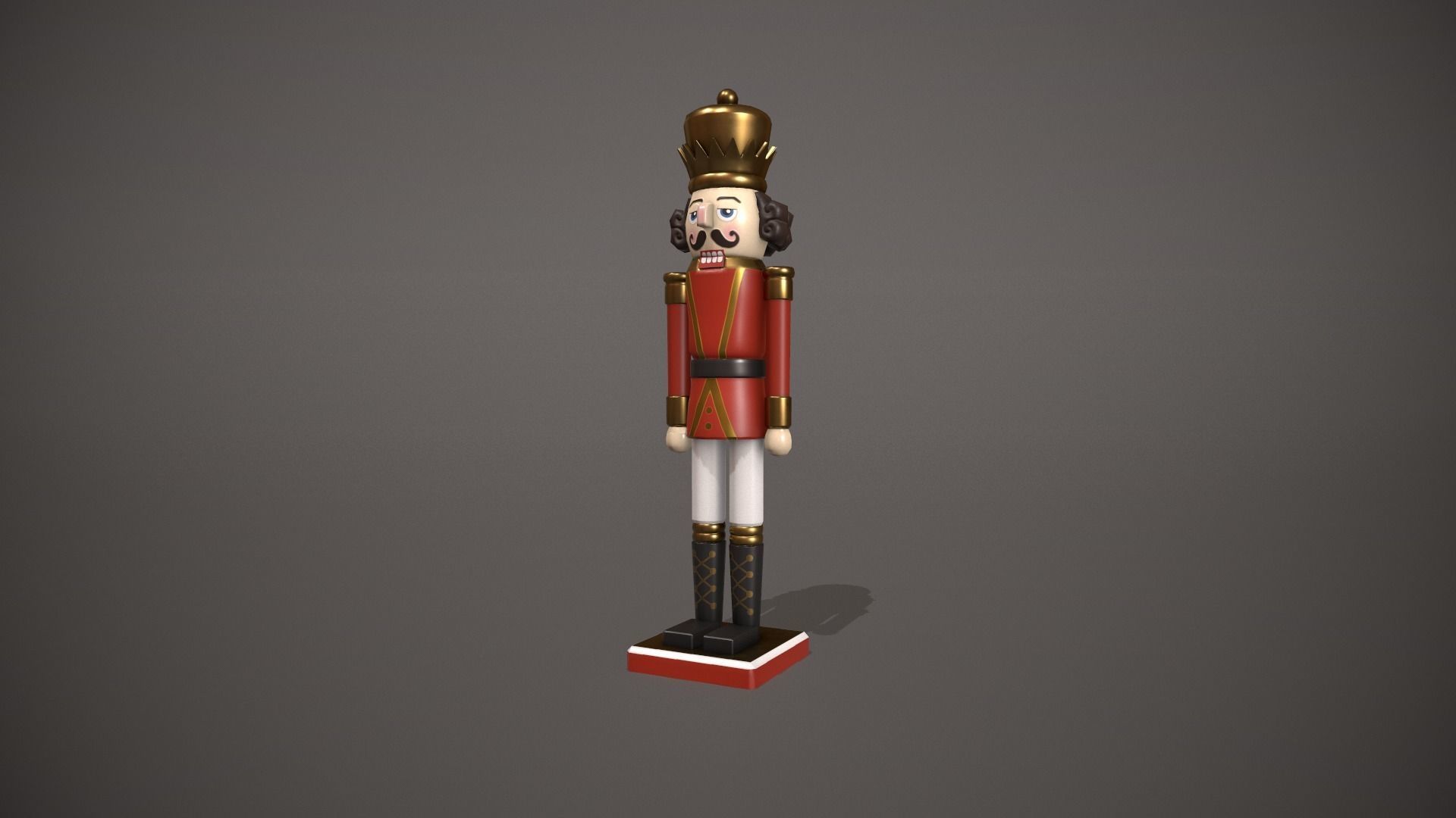 Red Nut Cracker Low-poly 3D model_11