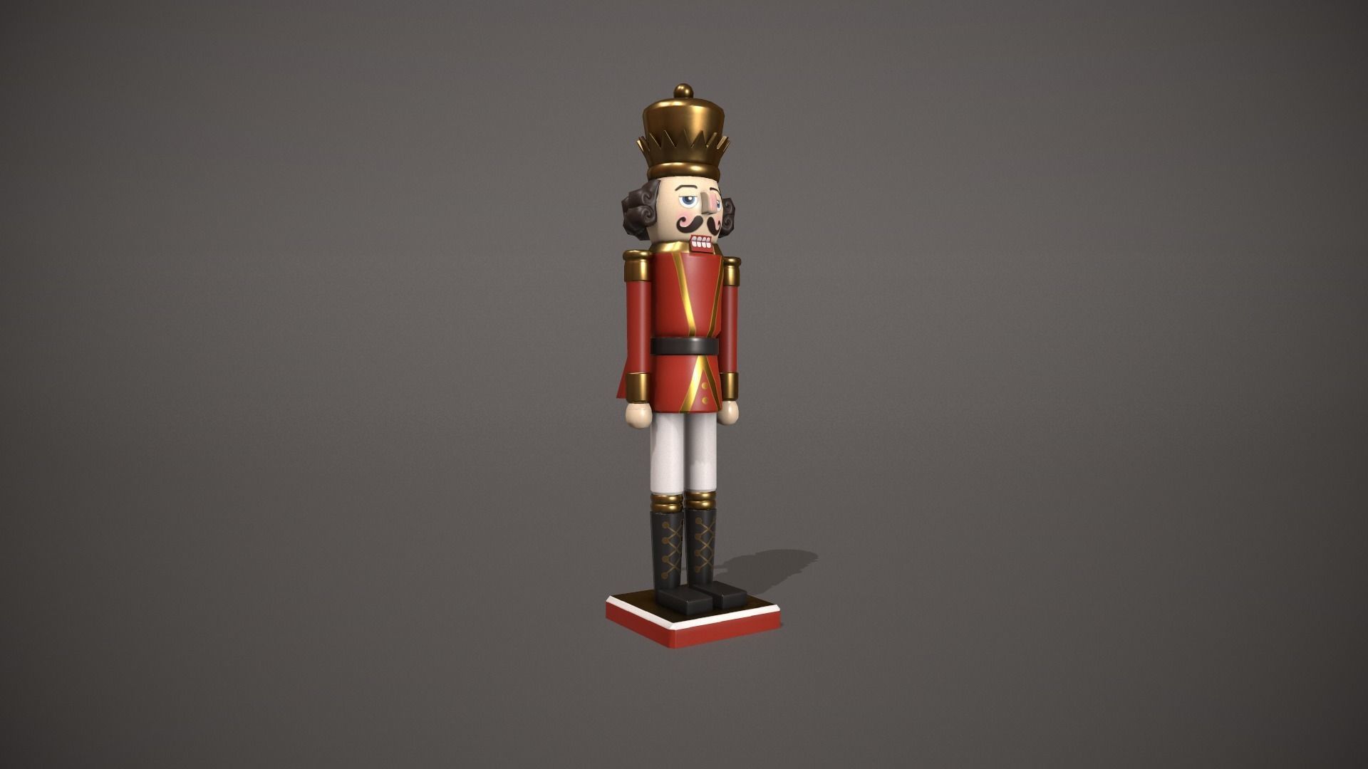 Red Nut Cracker Low-poly 3D model_2