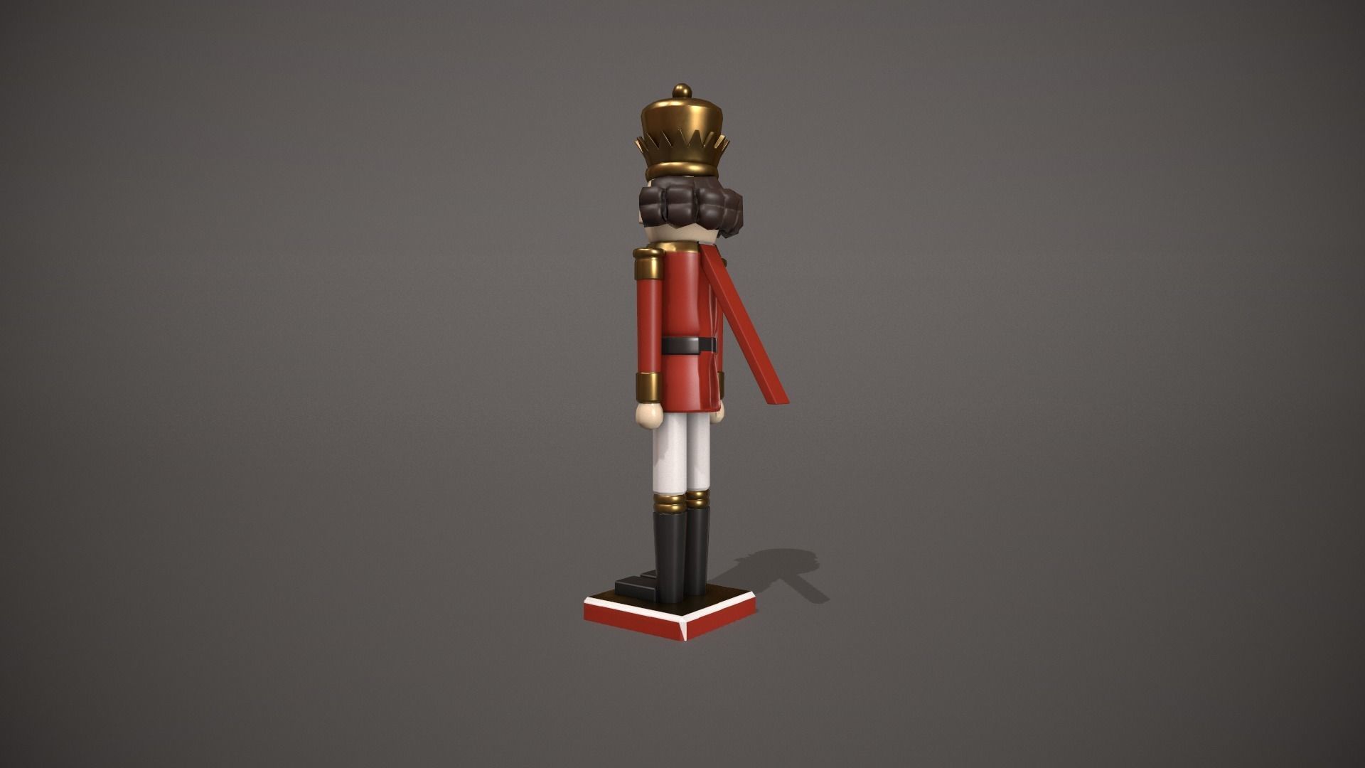 Red Nut Cracker Low-poly 3D model_8