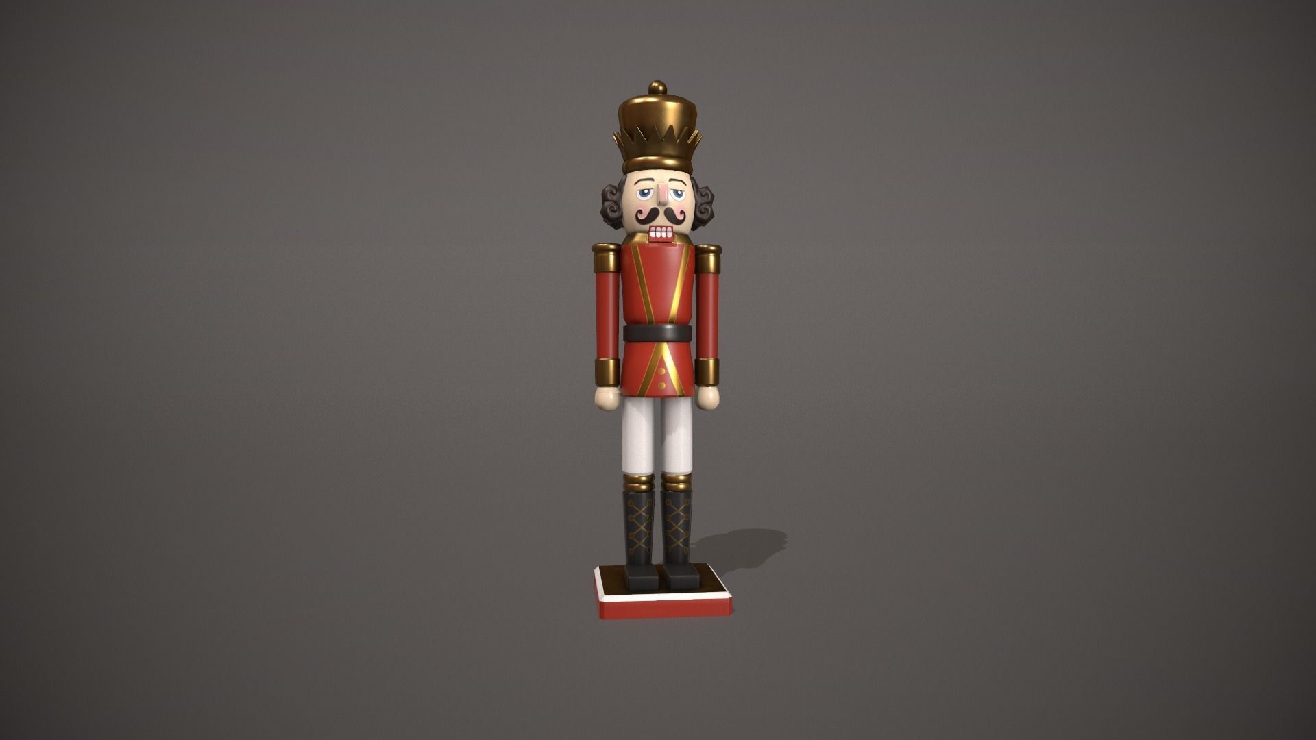 Red Nut Cracker Low-poly 3D model_12