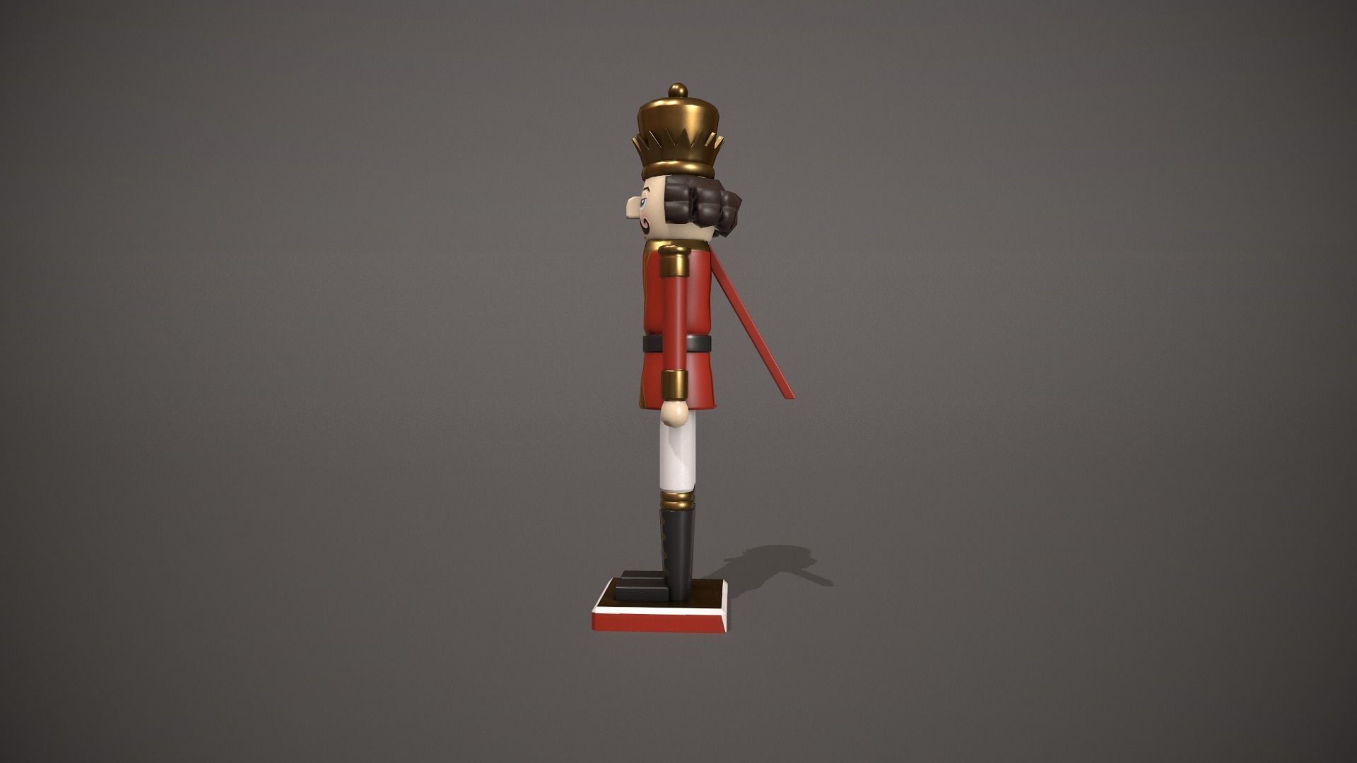 Red Nut Cracker Low-poly 3D model_9