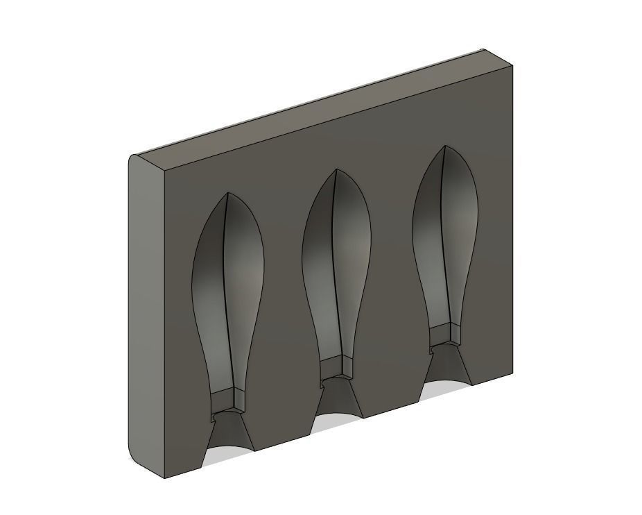 80 100 120g Fishing Sinker Mold 3D model_1