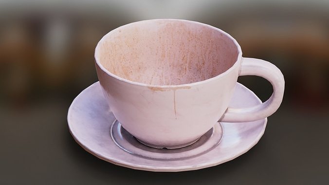 Dirty and Clean Coffee Cup Set Low-poly 3D model