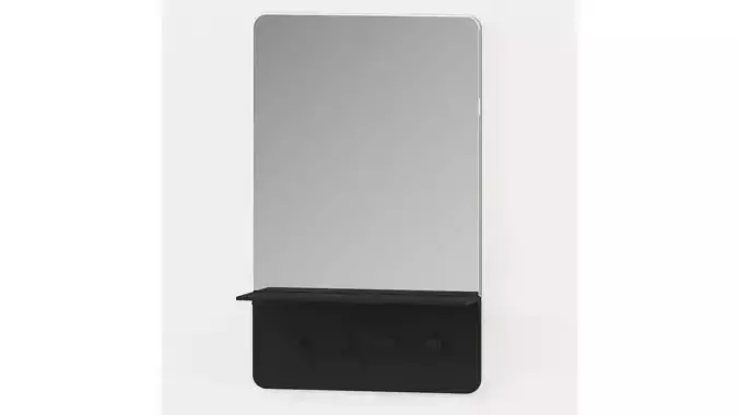 Hopper Entryway Mirror with Hooks by Pottery Barn 3D model