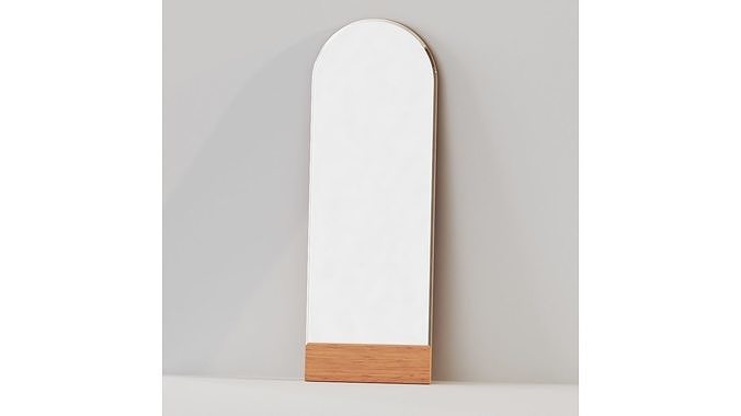 Temescal White Oak Floor Mirror by Pottery Barn 3D model