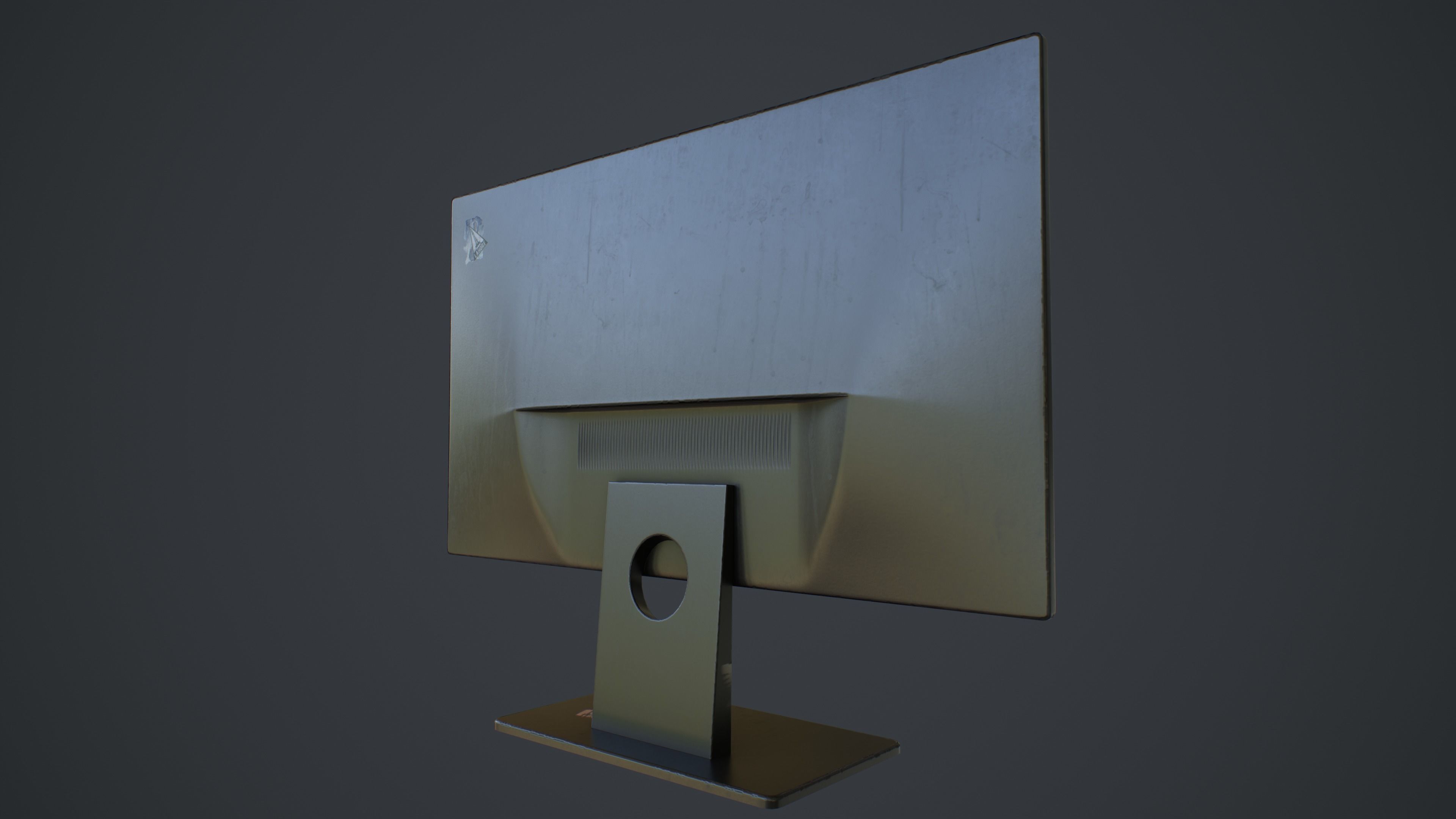 Desktop Computer Monitor with Emission Low-poly 3D model_8