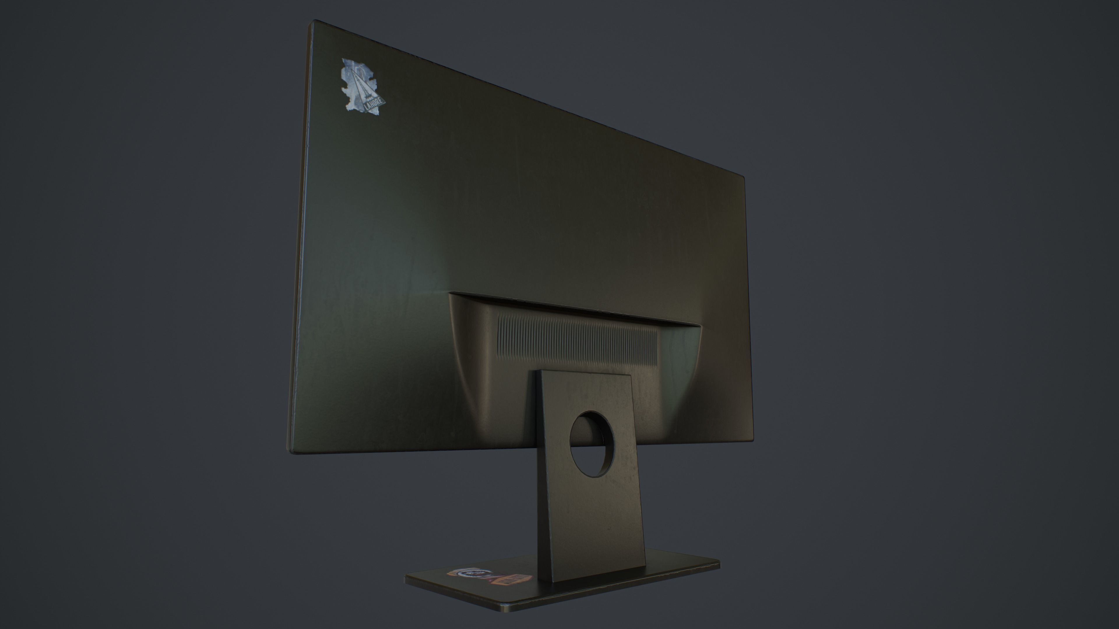 Desktop Computer Monitor with Emission Low-poly 3D model_6