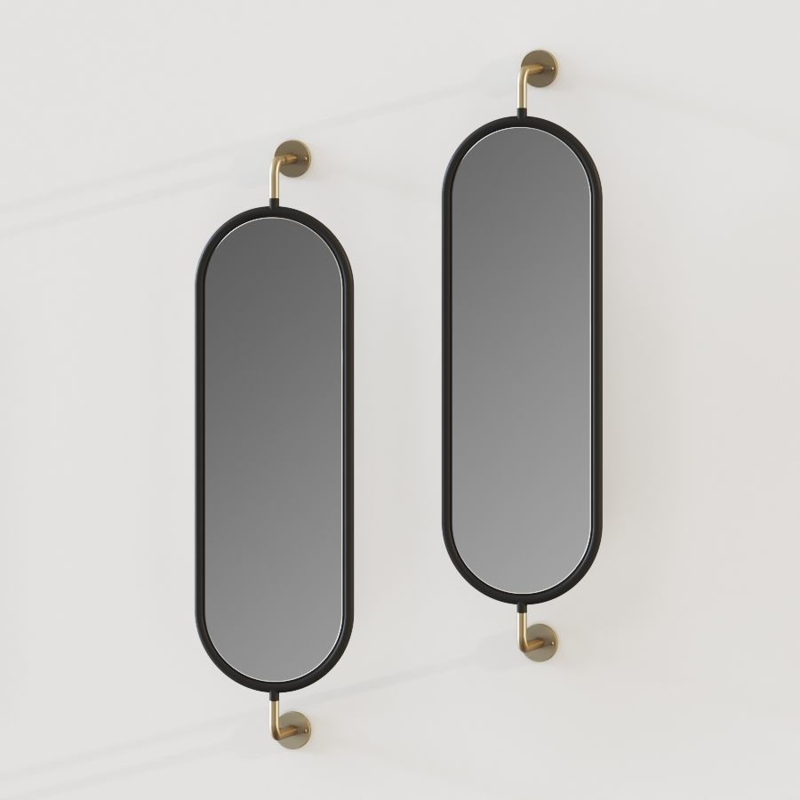 Blaire Oval Mirror With Brackets by Pottery Barn 3D model_2