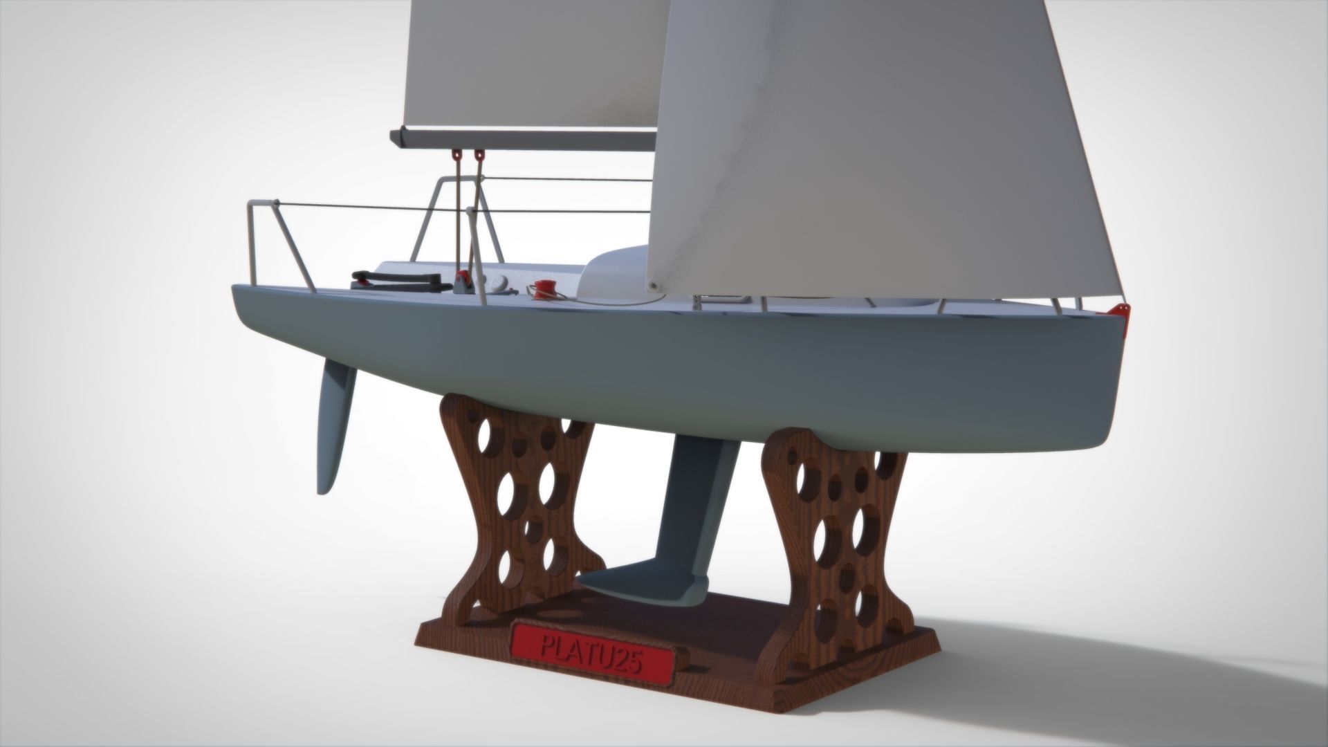 sailing yacht  Platu 25  Beneteau 25 Print Ready  3D print model_12