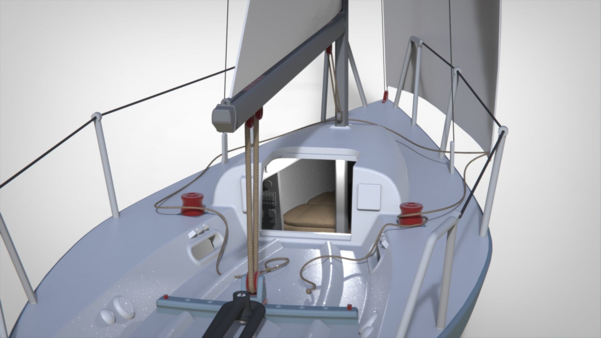 sailing yacht  Platu 25  Beneteau 25 Print Ready  3D print model_10