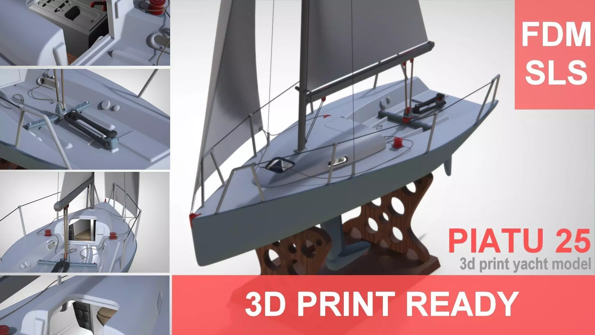 sailing yacht  Platu 25  Beneteau 25 Print Ready  3D print model_0