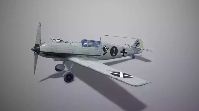 Messerschmitt Bf109A PBR low-poly game ready