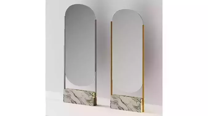 Marble Base Free Standing Mirror by Brett Beldock 3D model