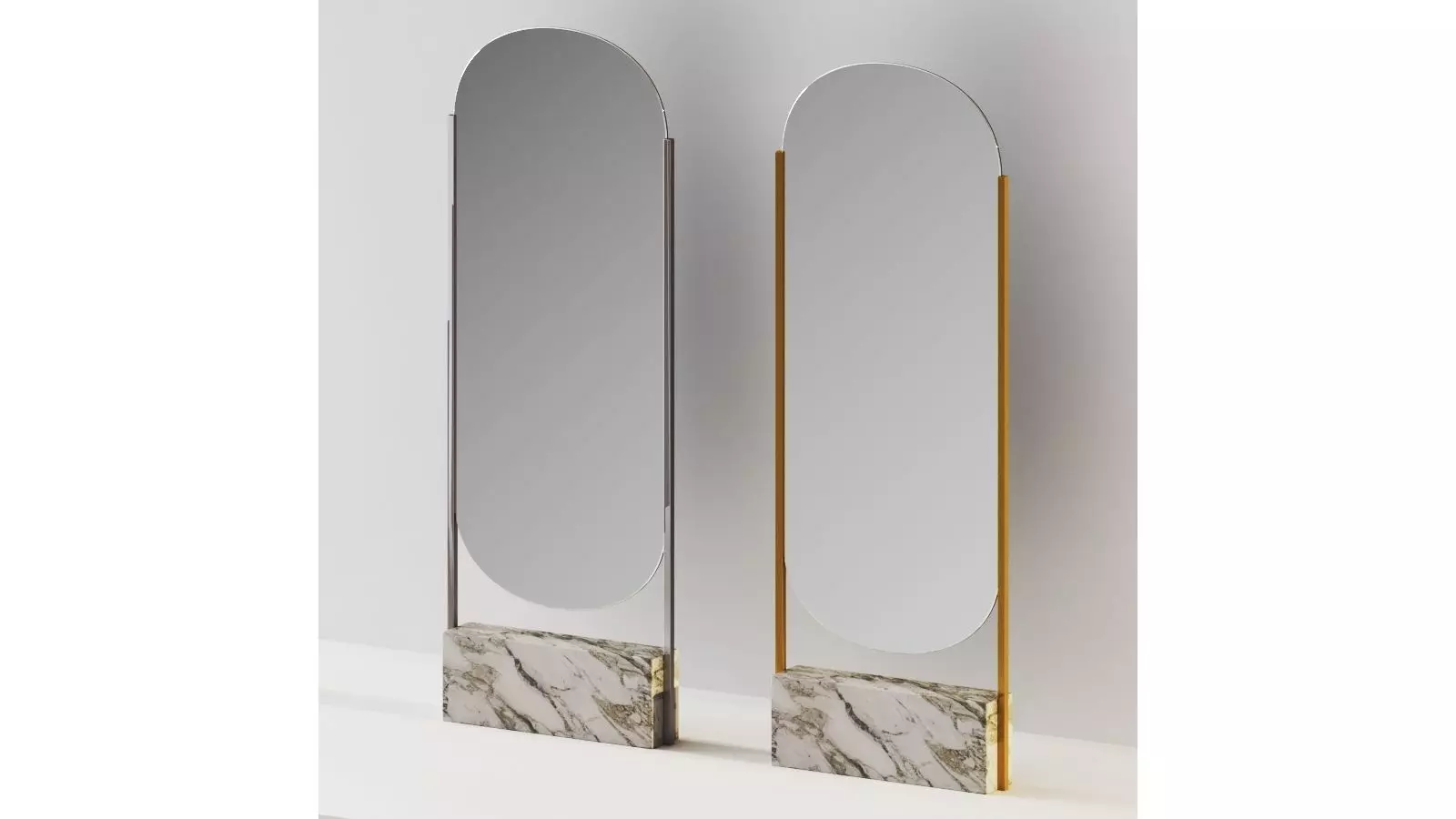 Marble Base Free Standing Mirror by Brett Beldock 3D model_0
