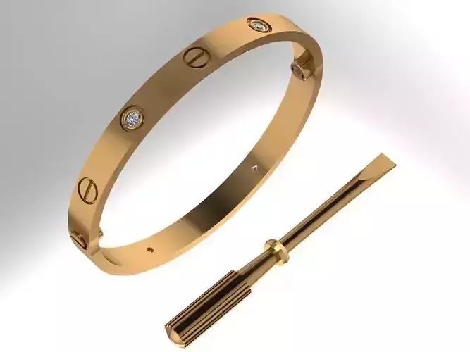 bracelet gold with diamonds and tool