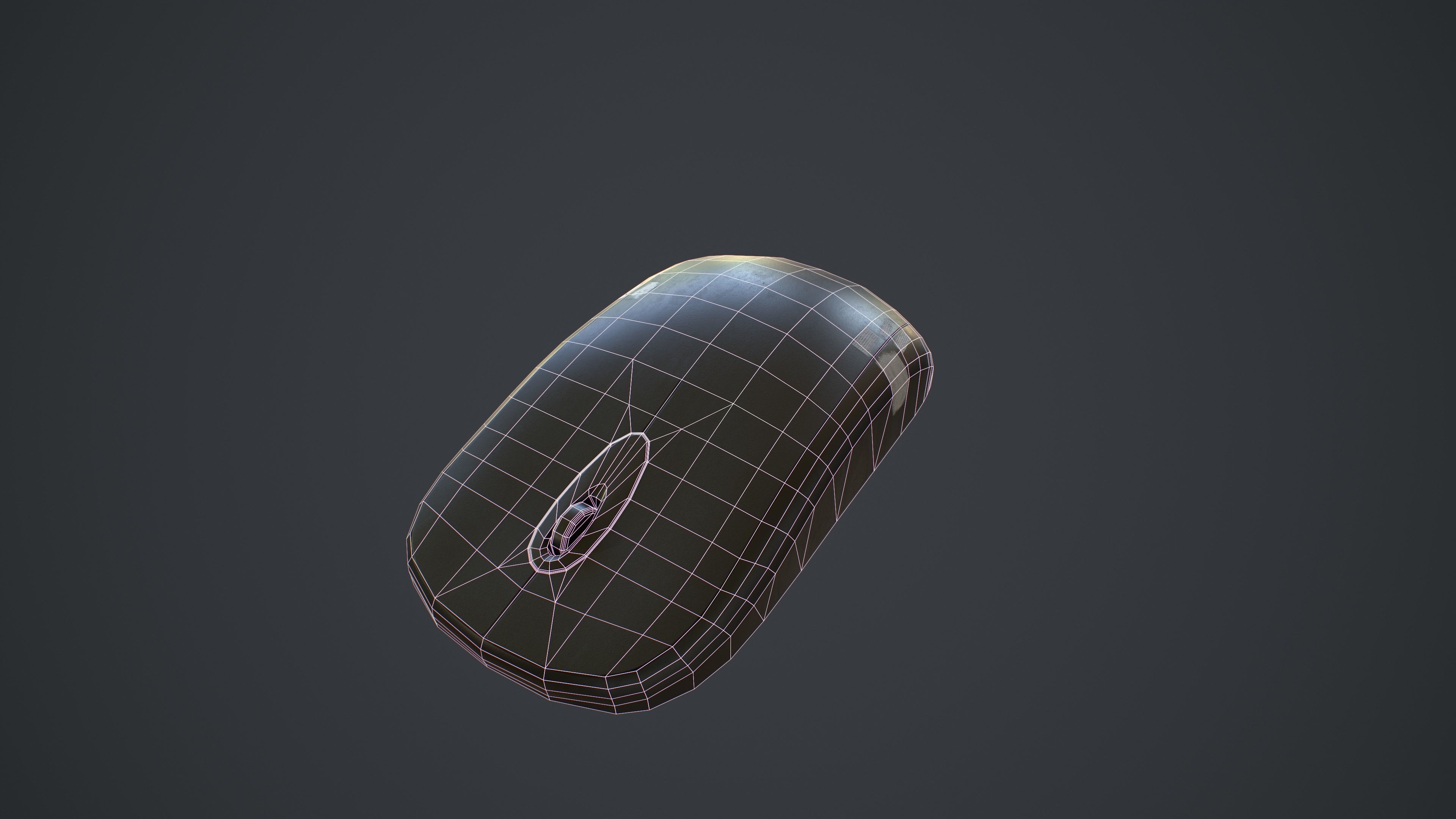 Used Black Computer Mouse Low-poly 3D model_11