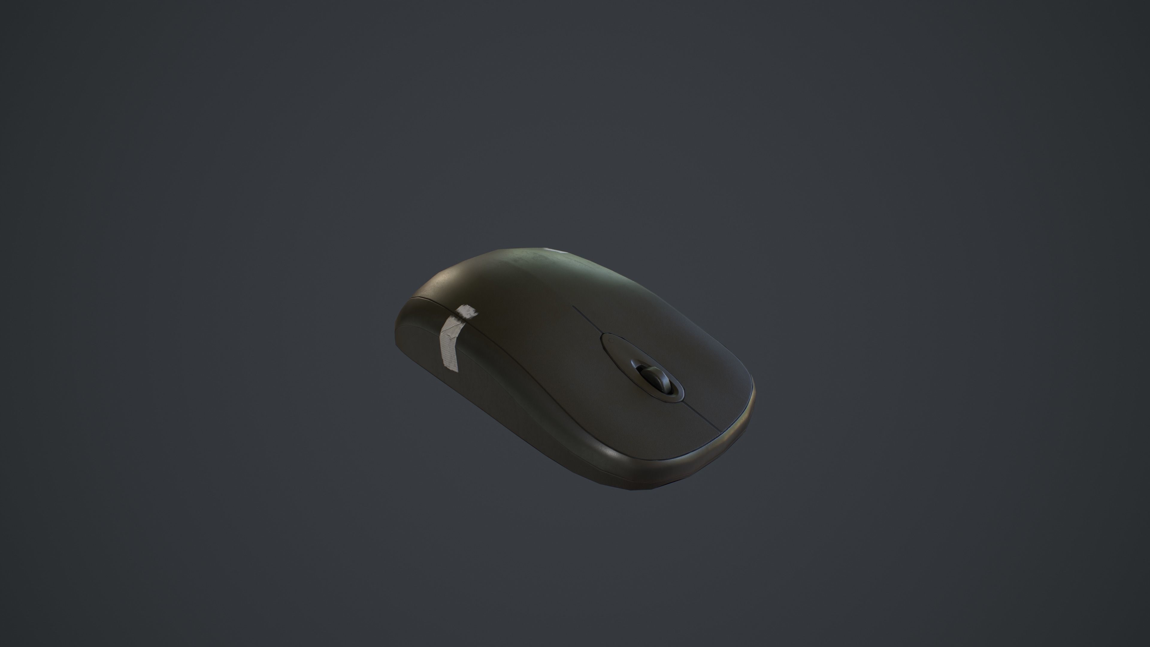 Used Black Computer Mouse Low-poly 3D model_2