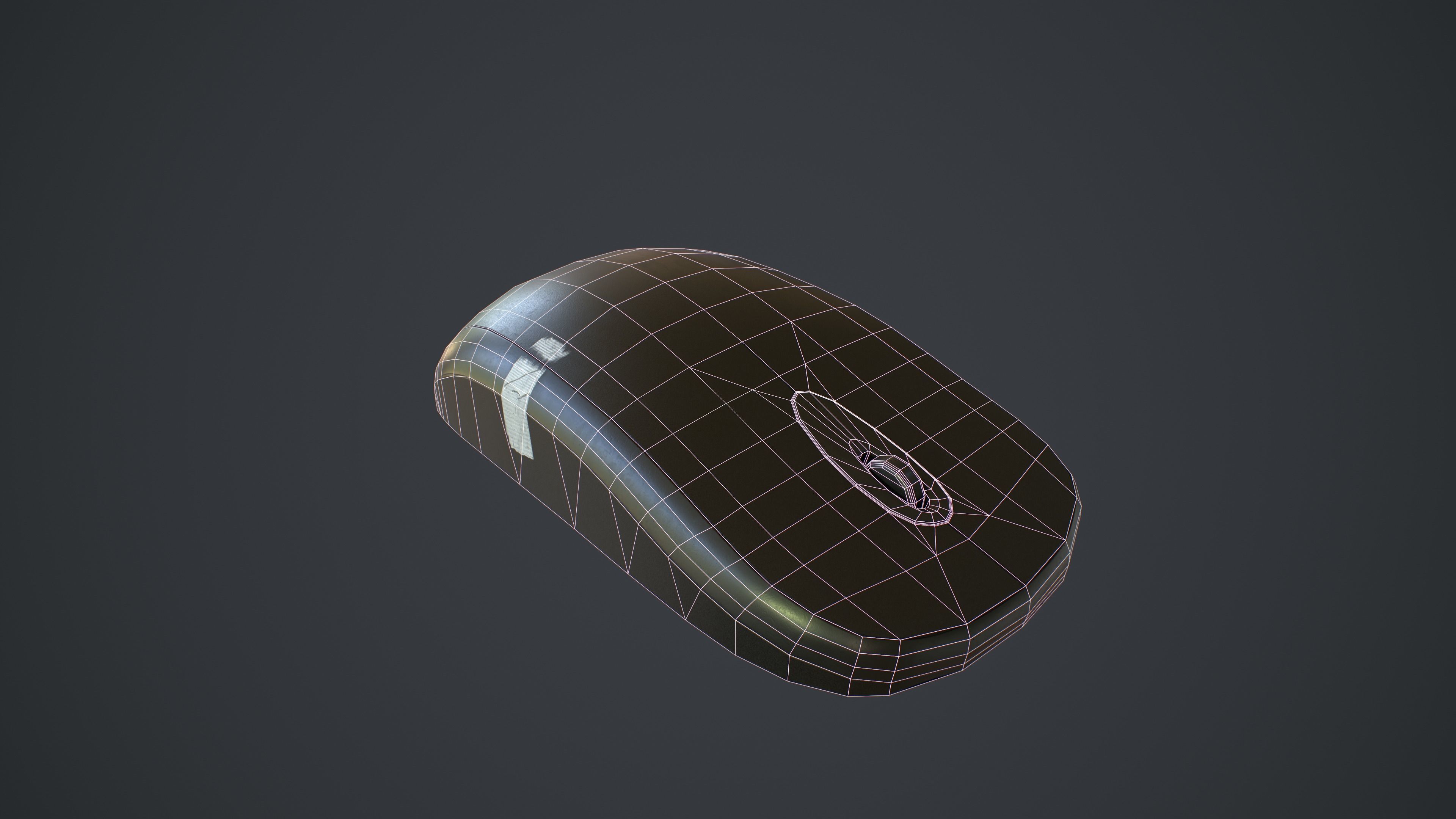 Used Black Computer Mouse Low-poly 3D model_10
