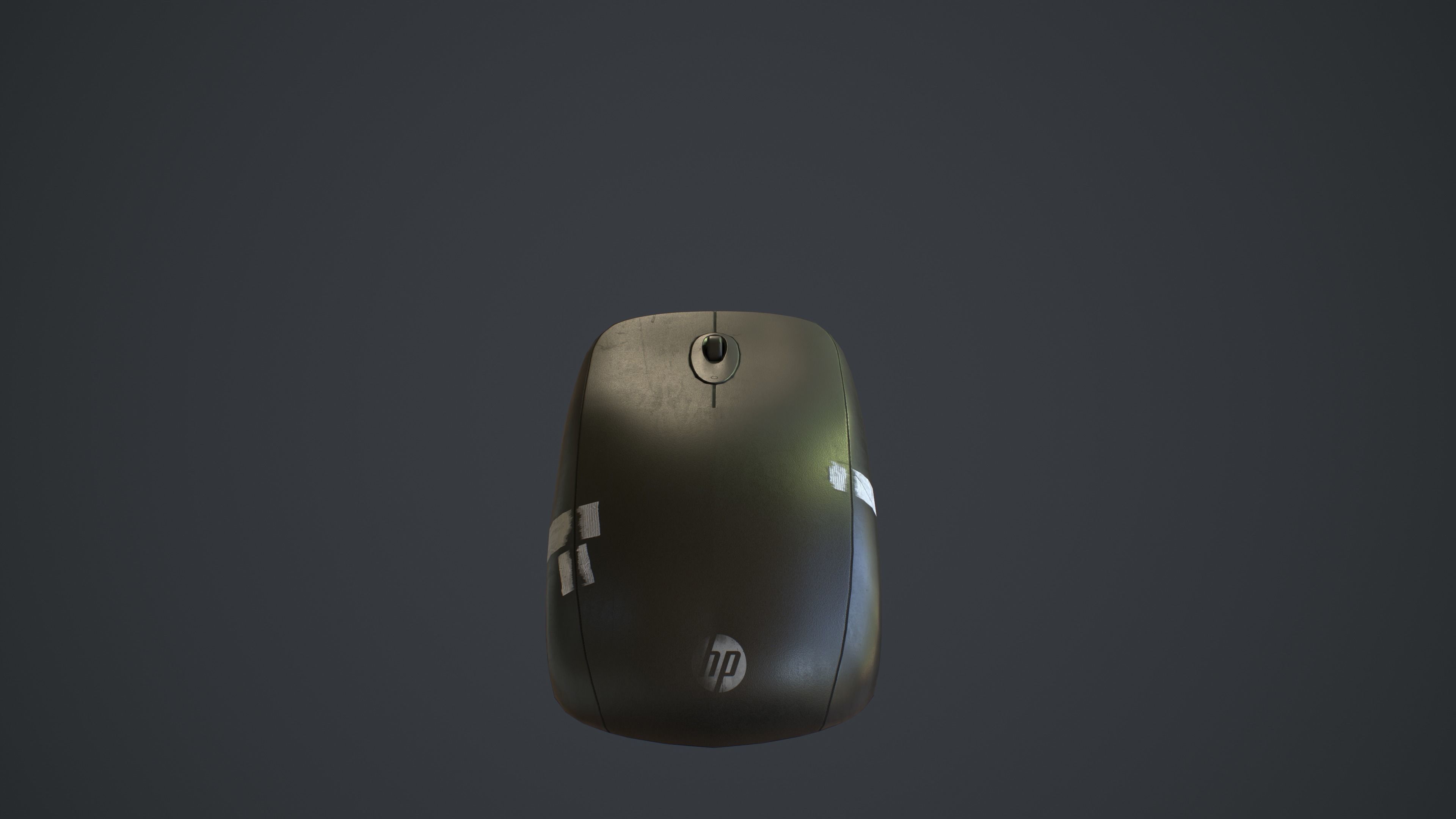 Used Black Computer Mouse Low-poly 3D model_8