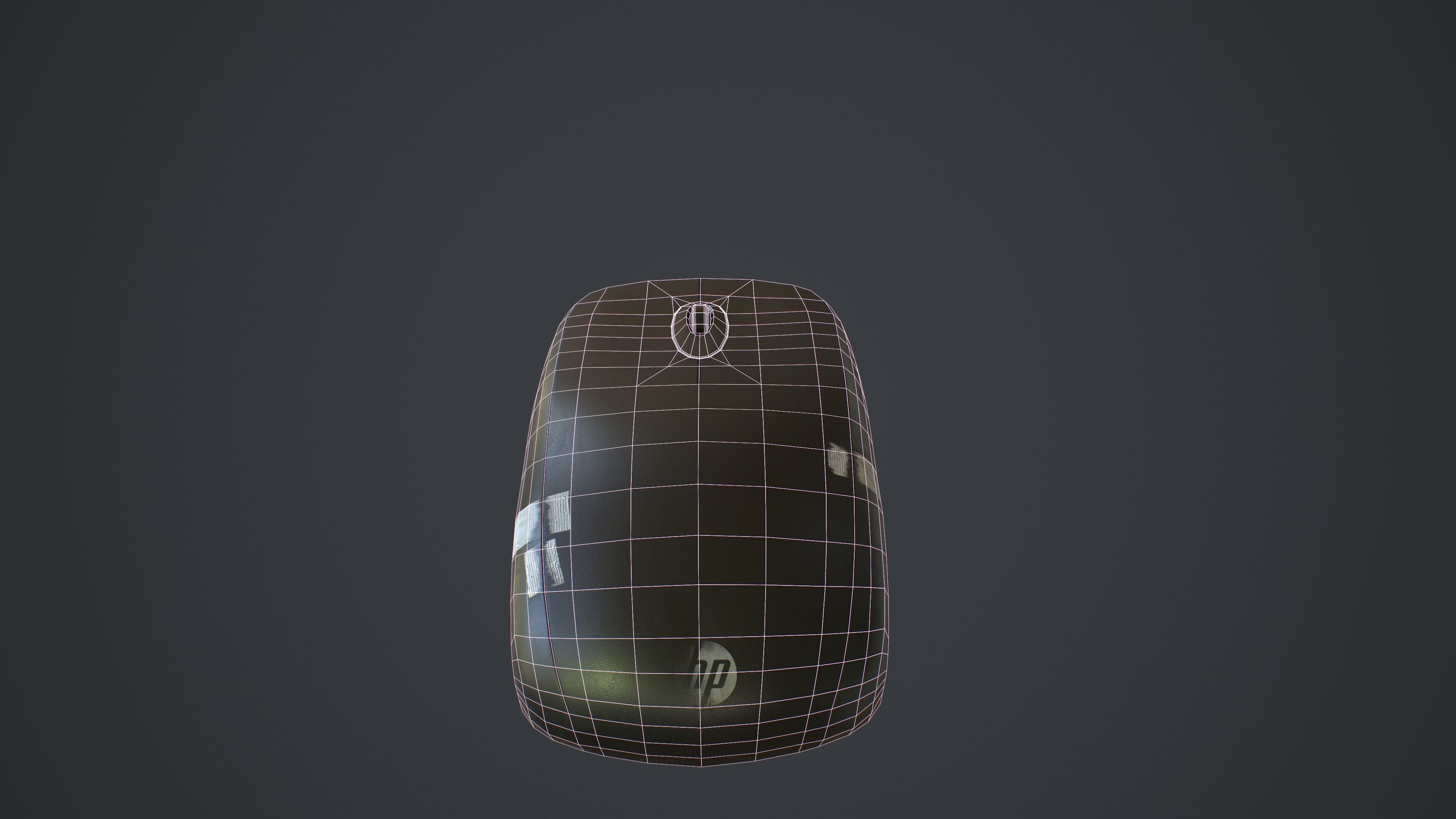 Used Black Computer Mouse Low-poly 3D model_9
