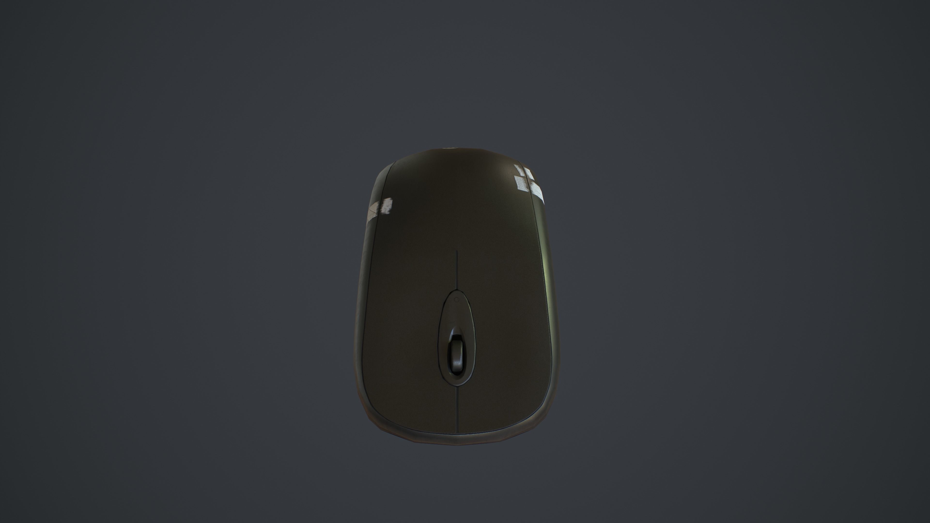 Used Black Computer Mouse Low-poly 3D model_5