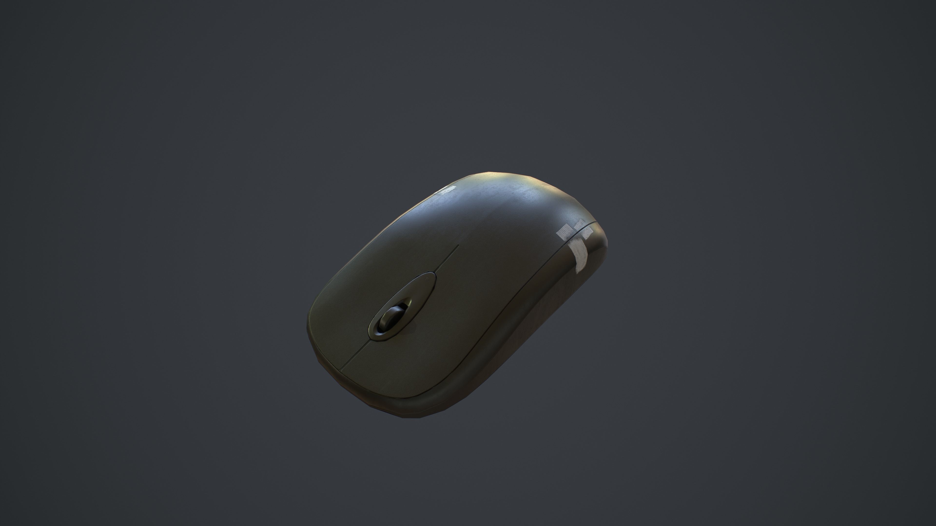 Used Black Computer Mouse Low-poly 3D model_4