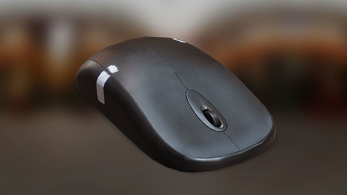 Used Black Computer Mouse Low-poly 3D model