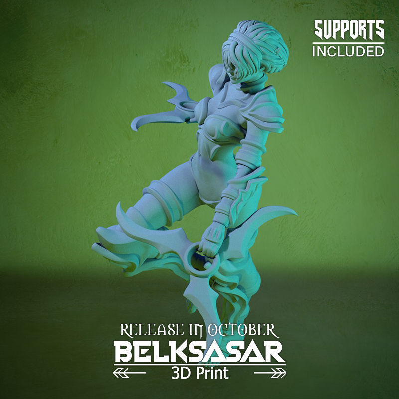 Grove Assassin Elf Girl Normal and Nude 3D print model_52