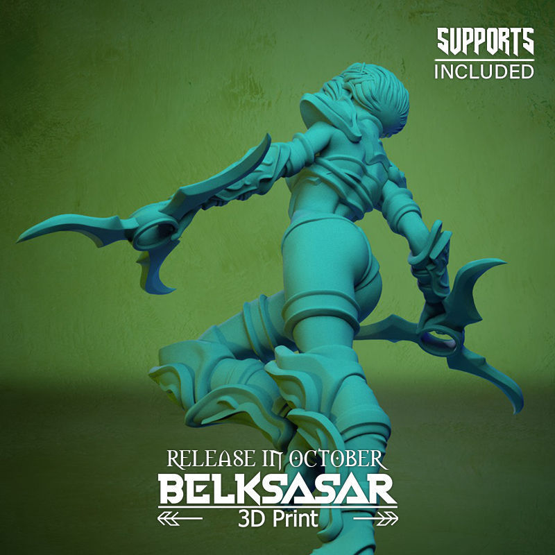 Grove Assassin Elf Girl Normal and Nude 3D print model_60