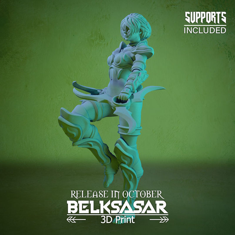 Grove Assassin Elf Girl Normal and Nude 3D print model_9