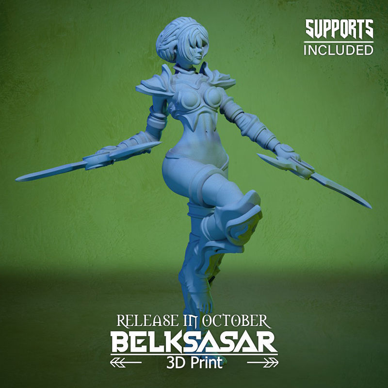 Grove Assassin Elf Girl Normal and Nude 3D print model_33