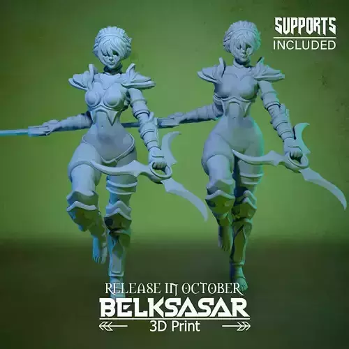 Grove Assassin Elf Girl Normal and Nude