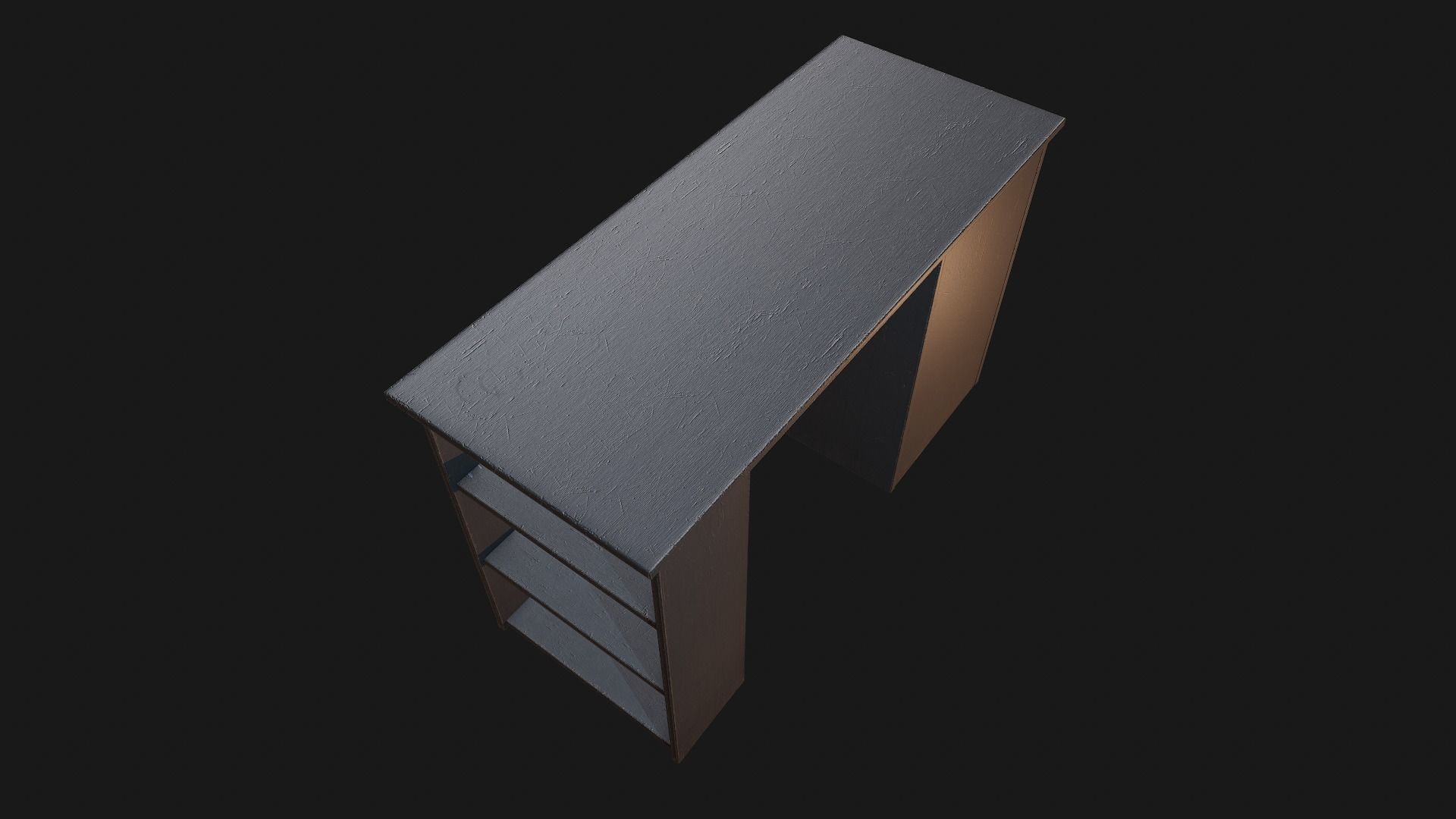 Grey Dirty and Clean Desk Low-poly 3D model_11