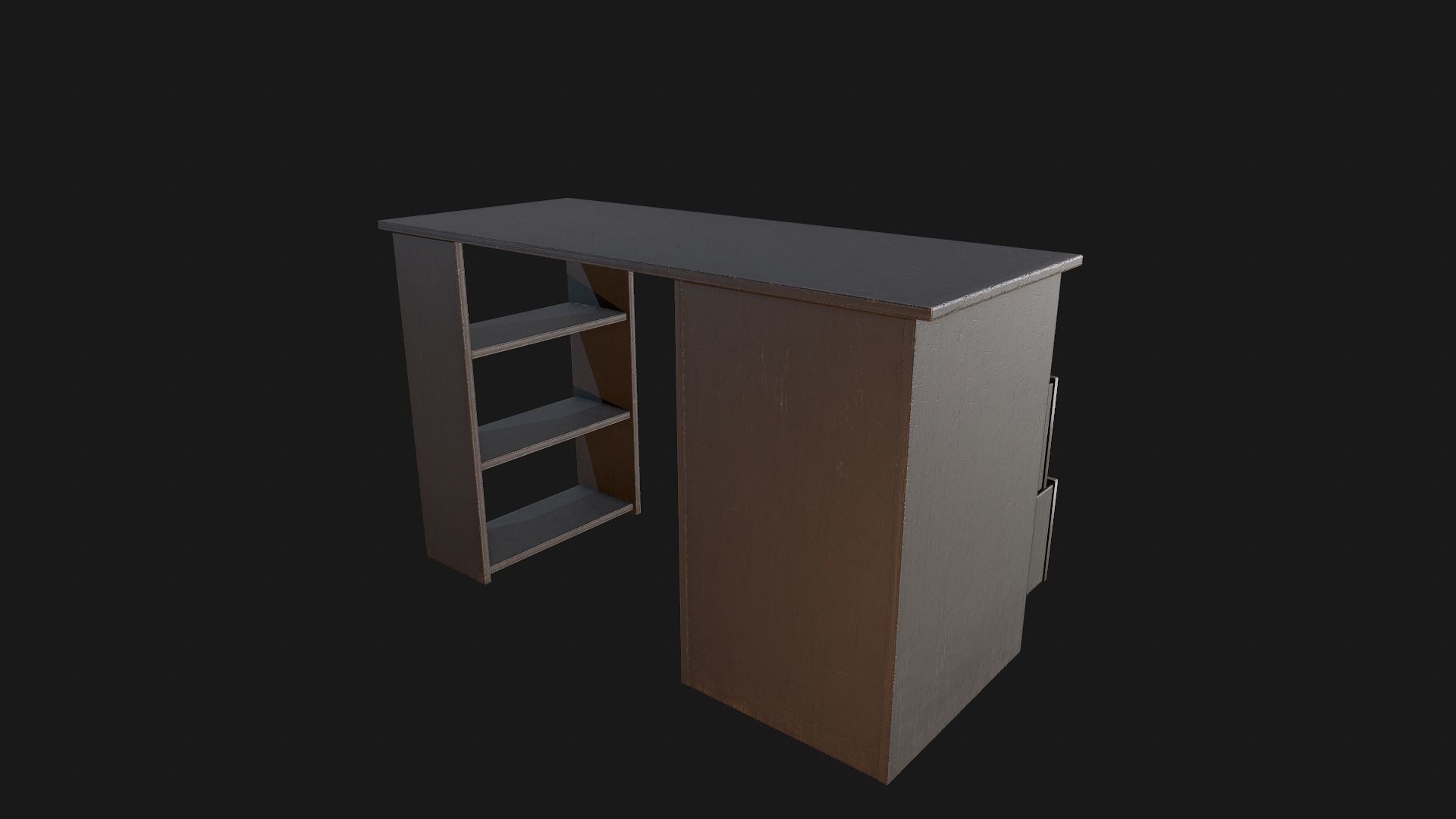 Grey Dirty and Clean Desk Low-poly 3D model_6