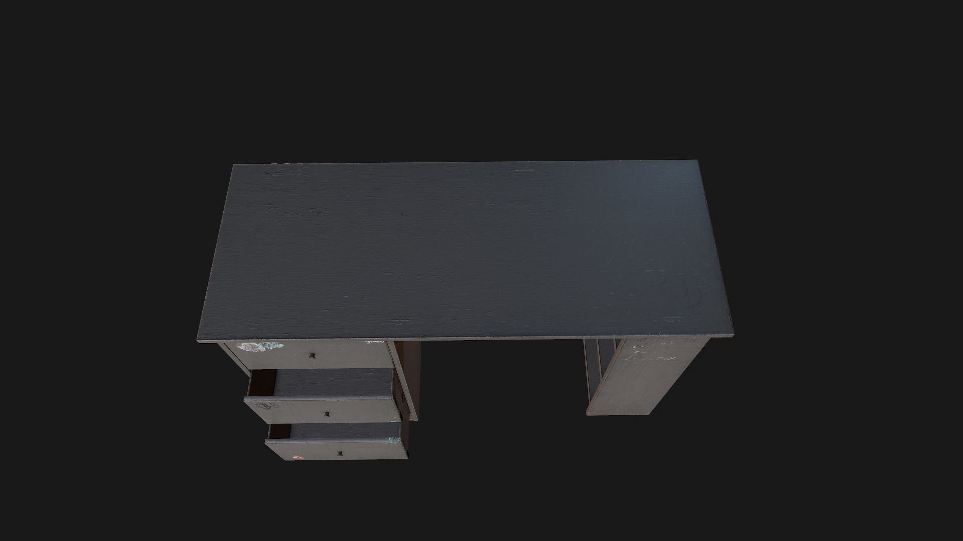 Grey Dirty and Clean Desk Low-poly 3D model_4