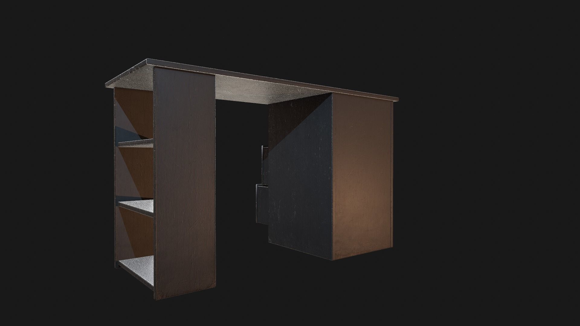 Grey Dirty and Clean Desk Low-poly 3D model_7