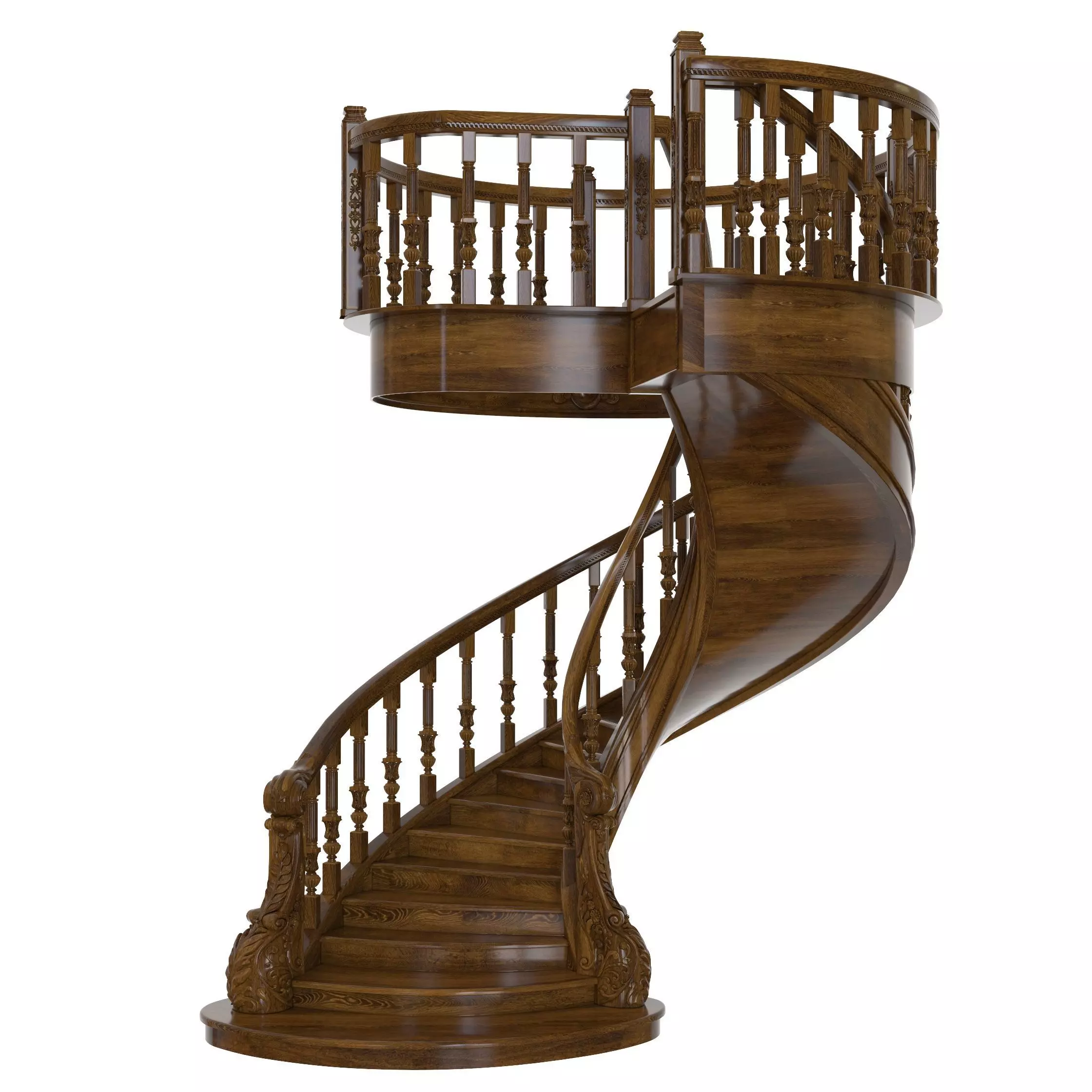 Classic spiral staircase 3D model