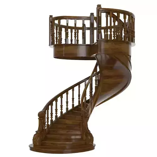 Classic spiral staircase 3D model