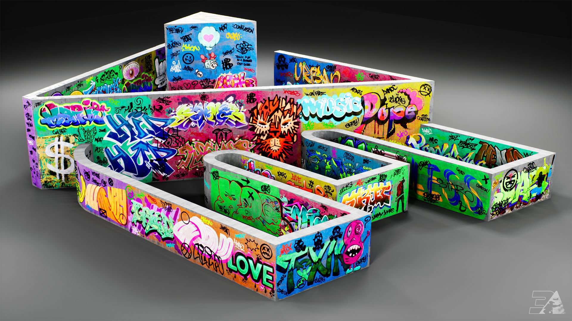 350 Graffiti 4K PNG Cutouts Texture_3