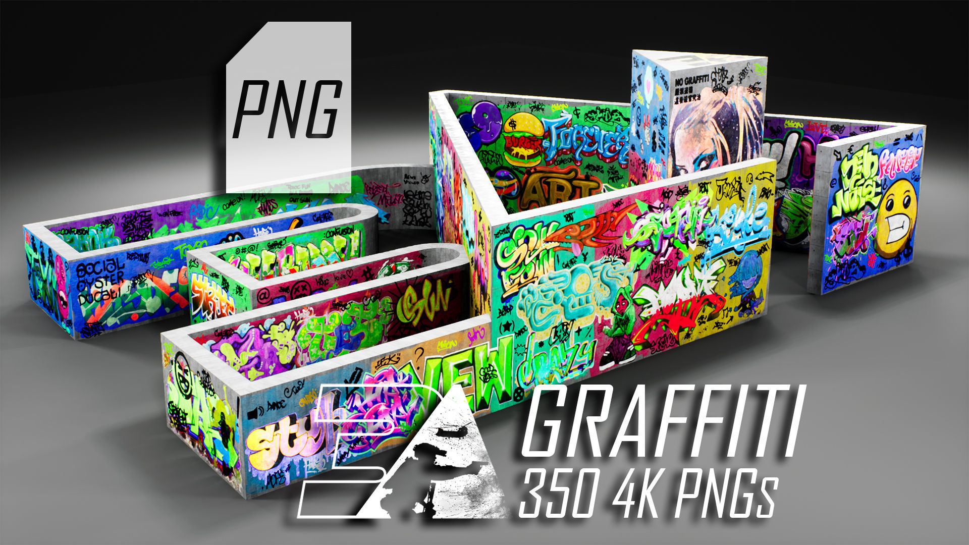 350 Graffiti 4K PNG Cutouts Texture_0